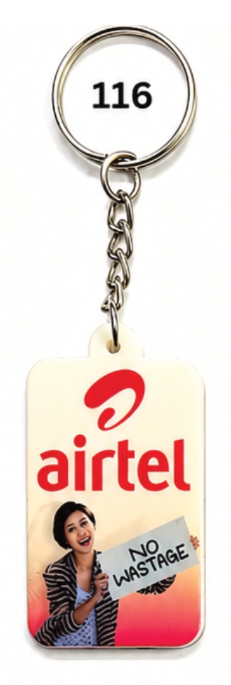 116 Rounded Rectangle UV Printed Silicone Keychain - Code 116