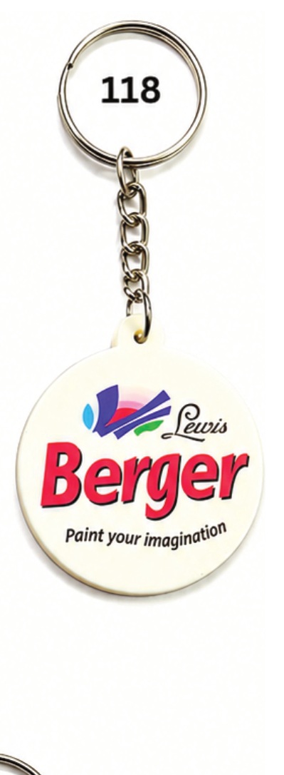 118 Round UV Printed Silicone Keychain - Code 118
