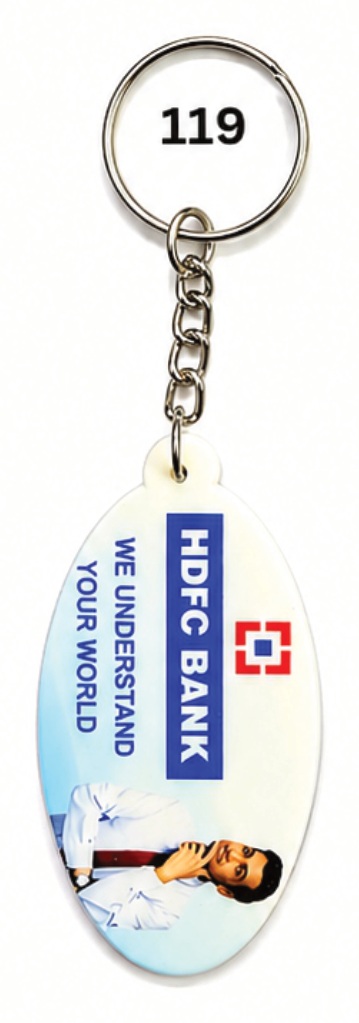 119 Oval UV Printed Silicone Keychain - Code 119