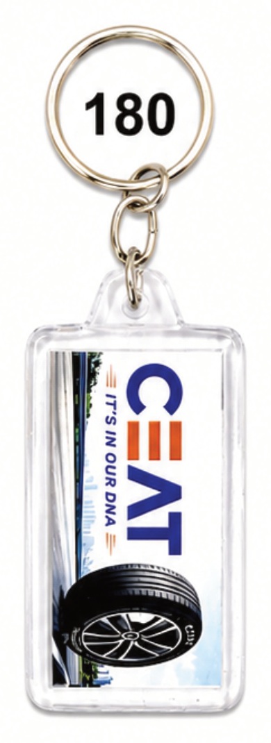 180 Elongated Oval Digital Crystal Photo Keychain - Code 180