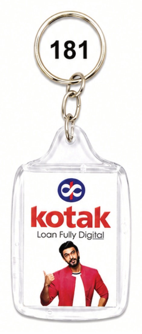 181 Rounded Rectangle Digital Crystal Photo Keychain - Code 181