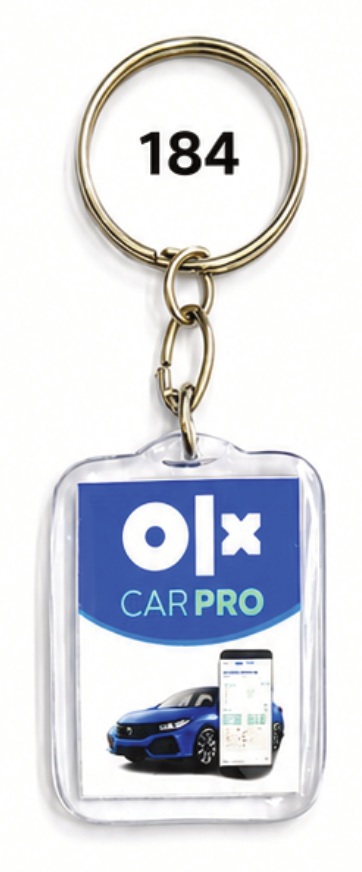184 Compact Rectangular Digital Crystal Photo Keychain - Code 184