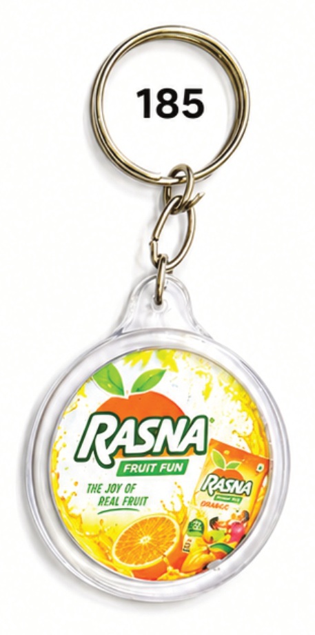 185 Round Digital Crystal Photo Keychain - Code 185