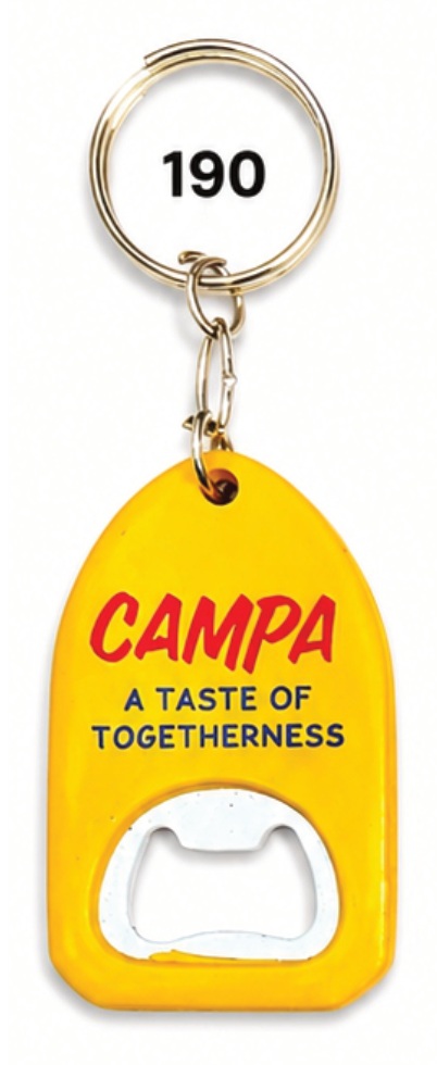 190 Yellow Rounded Tag Moulded Bottle Opener Keychain - Code 190