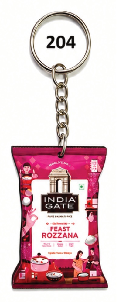 204 Packet Shape Digital MDF Keychain - Code 204