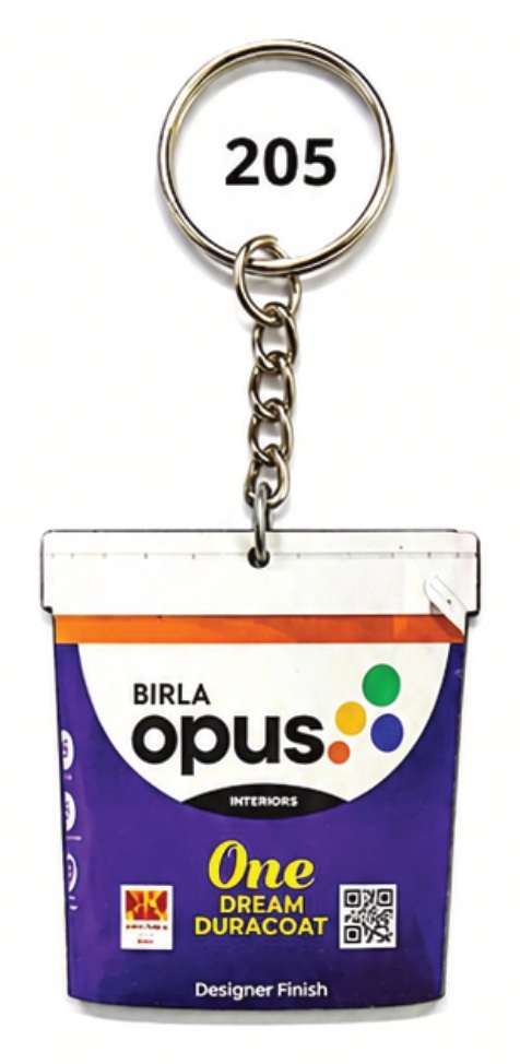 205 Paint Bucket Shape Digital MDF Keychain - Code 205