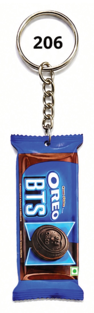 206 Packet Shape Digital MDF Keychain - Code 206