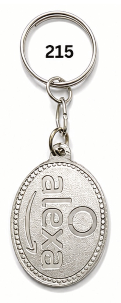 215 Oval Spark Nickel Metal Keychain - Code 215