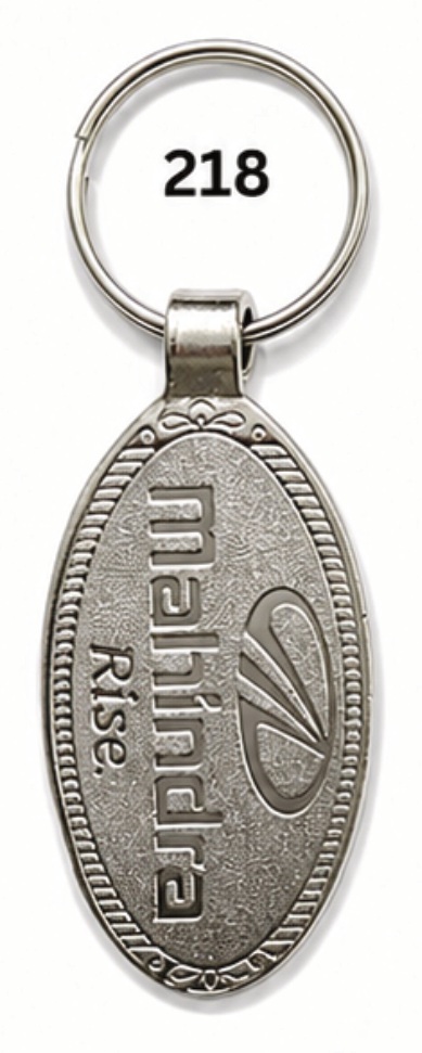 218 Oval Spark Nickel Metal Keychain - Code 218