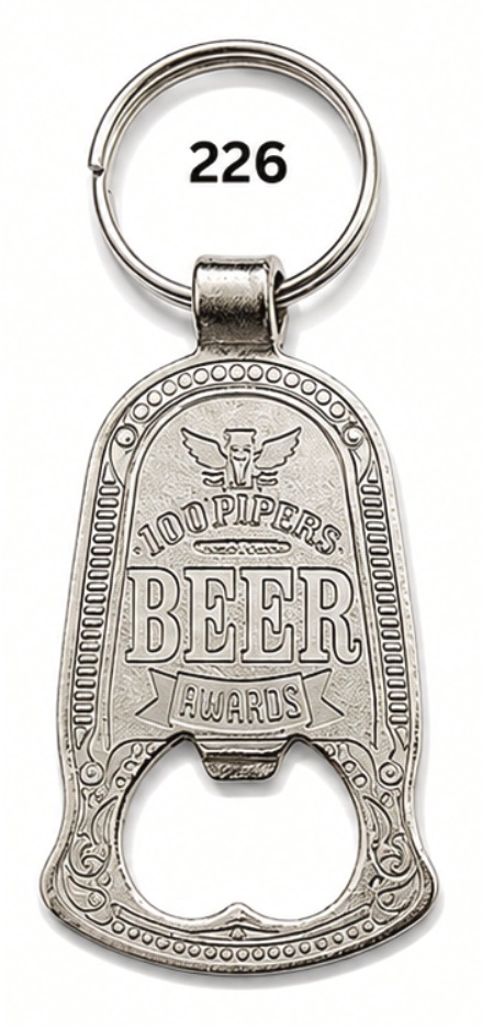 226 Decorative Shield Spark Nickel Metal Bottle Opener Keychain - Code 226