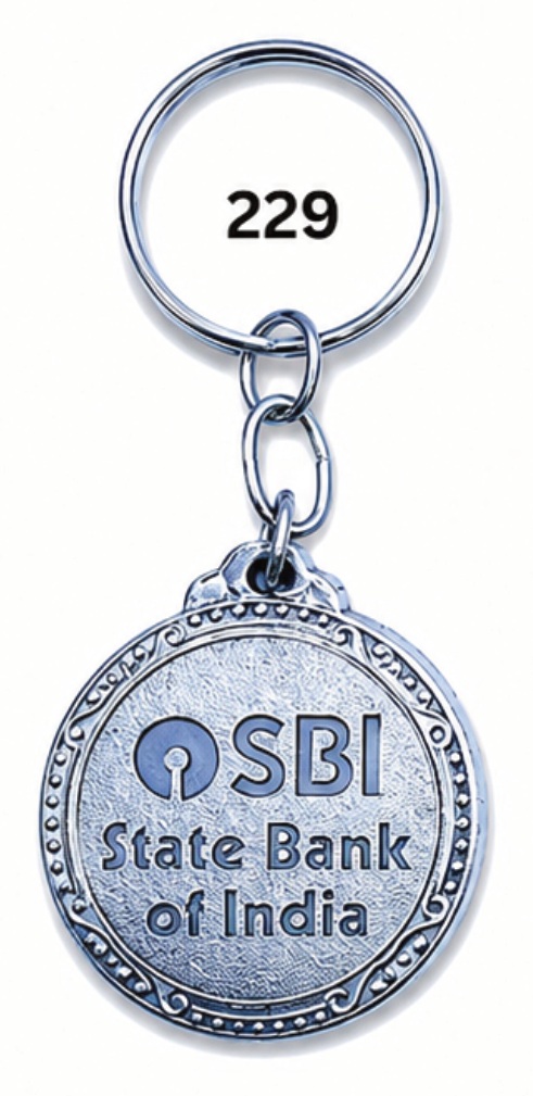 229 Round Chrome Plated Metal Keychain - Code 229