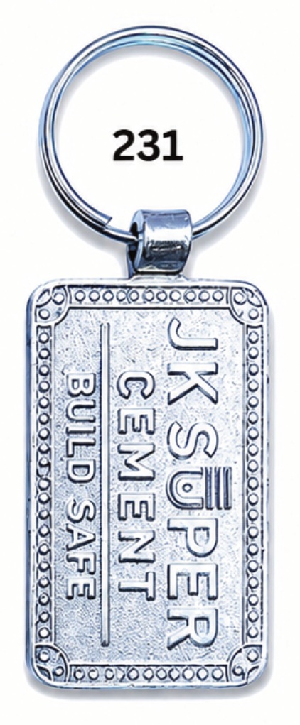 231 Rectangular Chrome Plated Metal Keychain - Code 231