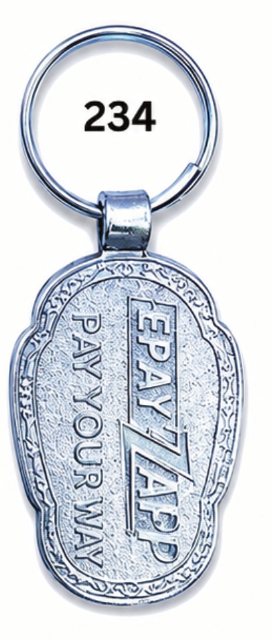 234 Tapered Oval Chrome Plated Metal Keychain - Code 234