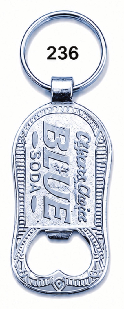 236 Square Chrome Plated Metal Bottle Opener Keychain - Code 236
