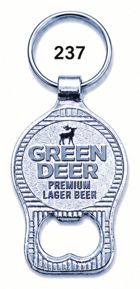 237 Teardrop Chrome Plated Metal Bottle Opener Keychain - Code 237