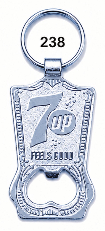 238 Shield Chrome Plated Metal Bottle Opener Keychain - Code 238