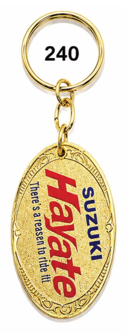 240 Oval Golden Meena Metal Keychain - Code 240