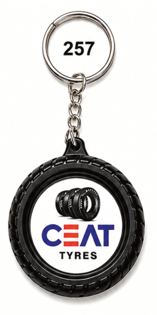257 Black Round Digital Plastic Keychain - Code 257