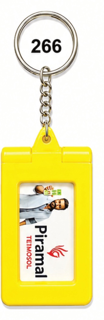 266 Yellow Photo Frame Plastic Mobile Stand Keychain - Code 266