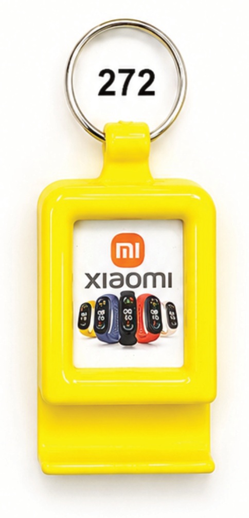 272 Yellow Photo Frame Plastic Mobile Stand Keychain - Code 272