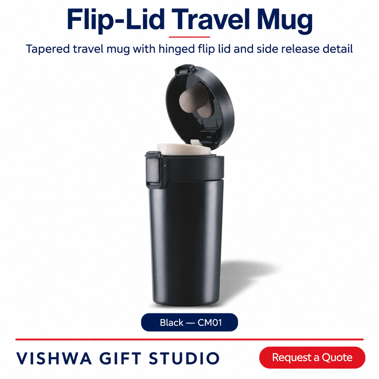 Flip-Lid Travel Mug - CM01 - Image 2