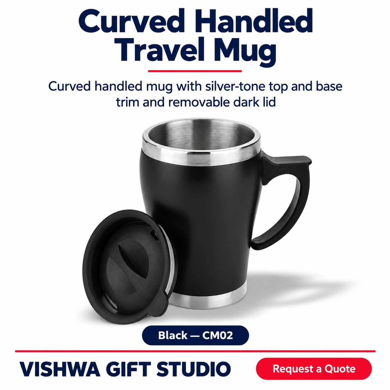 Curved Handled Travel Mug - CM02 - Image 2