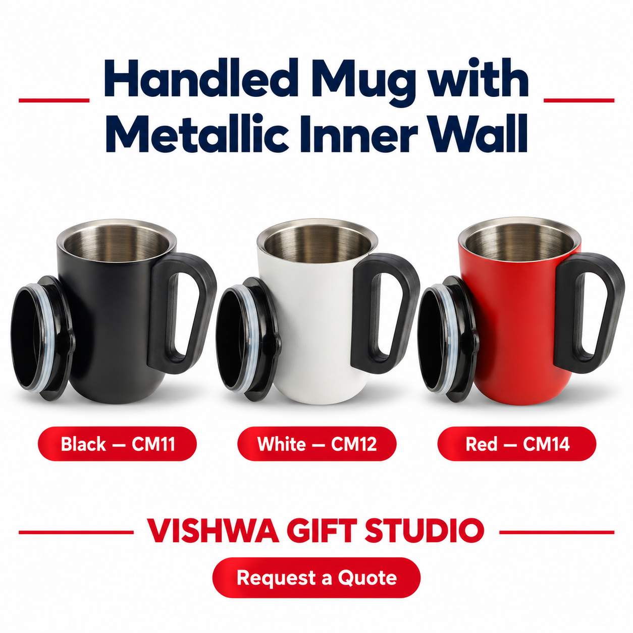 Handled Mug with Metallic Inner Wall - CM11 / CM12 / CM14 - Image 2