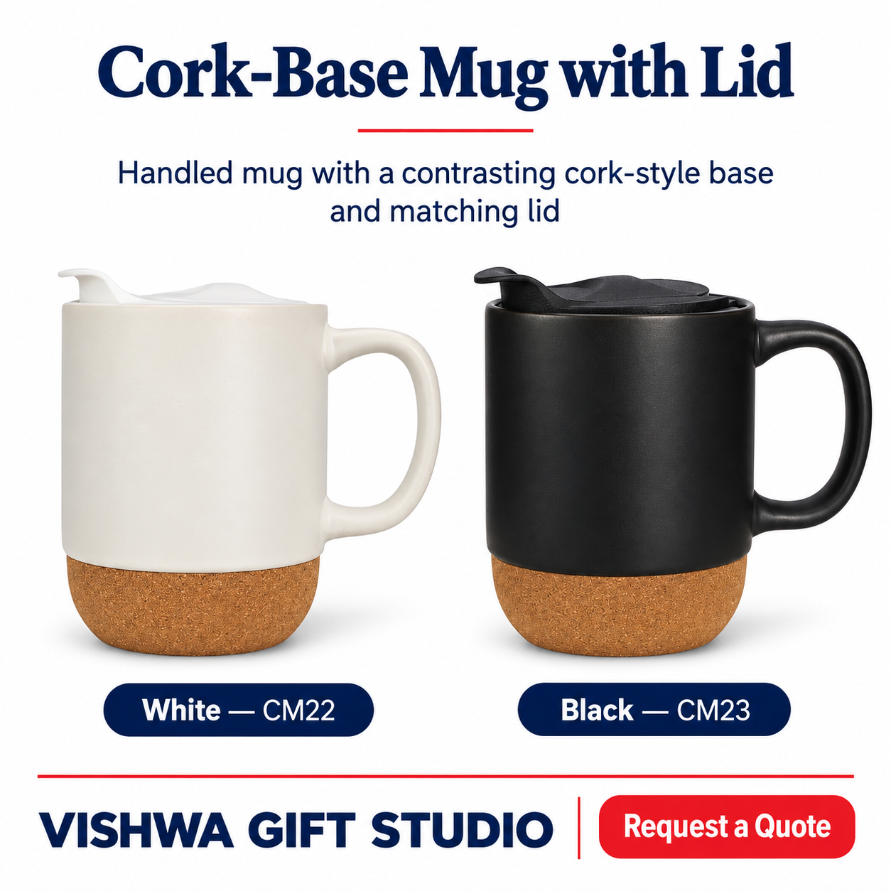 Cork-Base Mug with Lid - CM22 / CM23 - Image 2