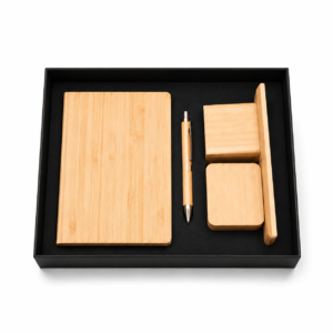 3-in-1 Bamboo Notebook, Pen & Desk Organiser Gift Set - CS381 — CS381