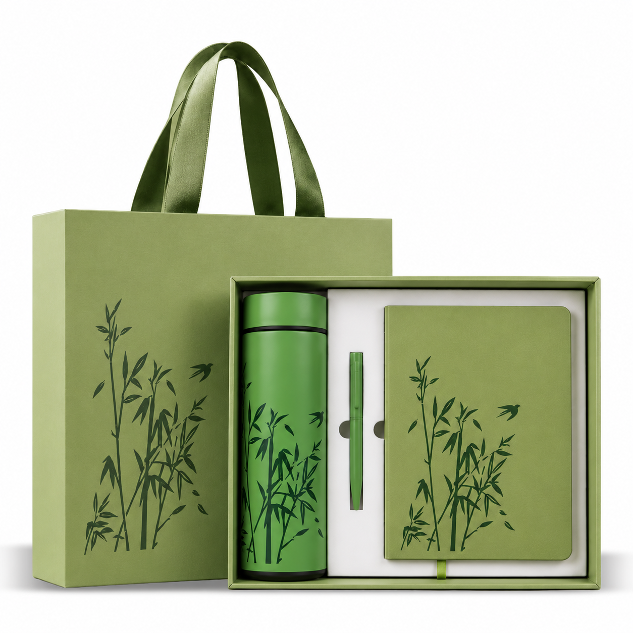 3-in-1 Botanical Notebook, Pen & Bottle Gift Set - CS394 / CS395