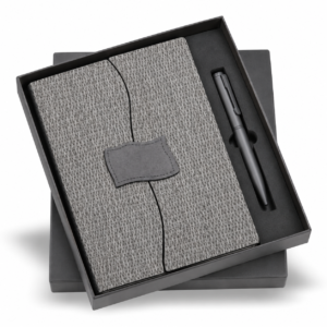 2-in-1 Textured Wrap Notebook & Metal Pen Gift Set - CS400 / CS401 / CS402 / CS403 — CS400