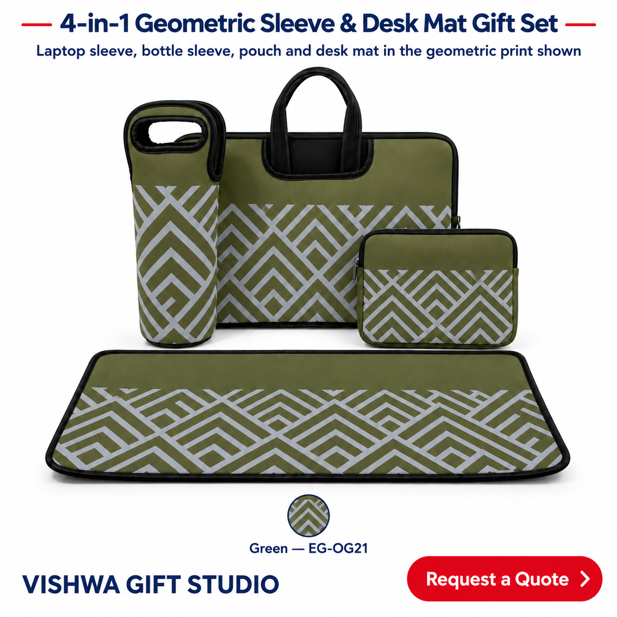 4-in-1 Geometric Sleeve & Desk Mat Gift Set - EG-OG21 - Image 2