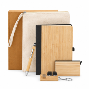 5-in-1 Bamboo Notebook & Canvas Pouch Gift Set - EG371 — EG371