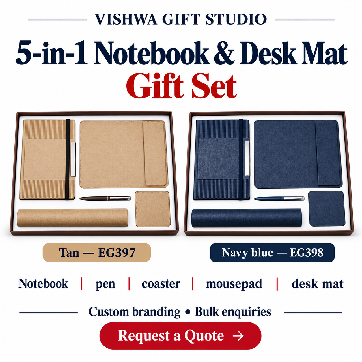 5-in-1 Notebook & Desk Mat Gift Set - EG397 / EG398 - Image 2