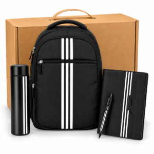 4-in-1 Striped Backpack, Notebook & Bottle Gift Set - EG406 — EG406