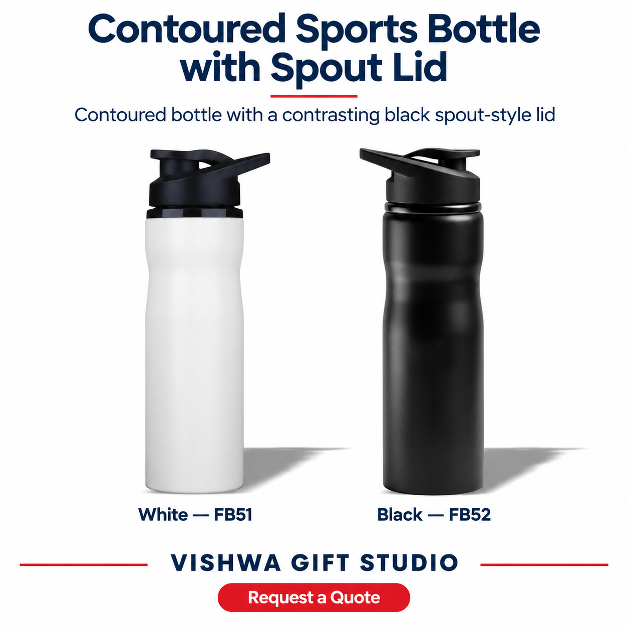 Contoured Sports Bottle with Spout Lid - FB51 / FB52 - Image 2