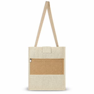 Long-Handle Front-Pocket Jute Tote Bag - JB09 / JB10 — JB09