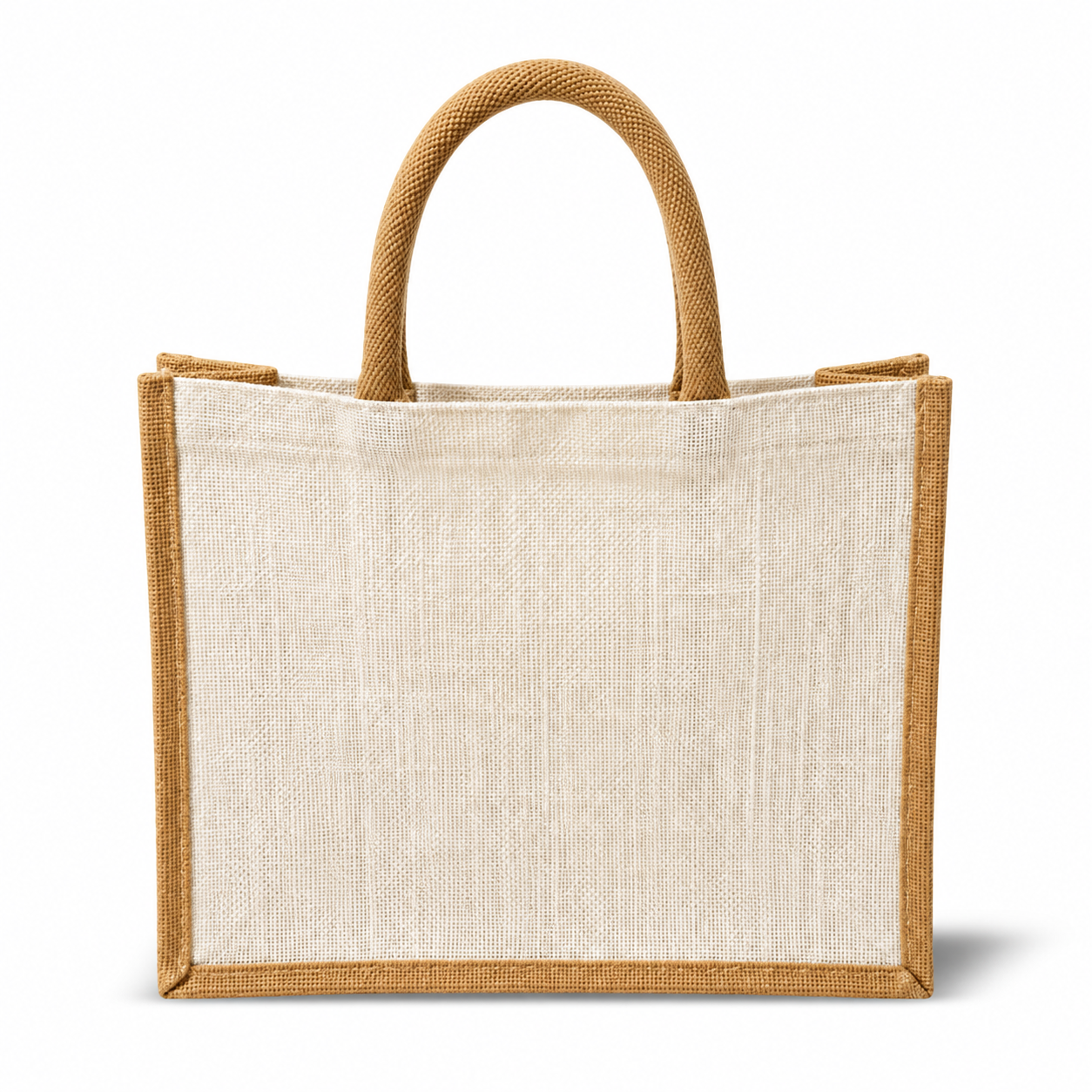Contrast-Handle Jute Tote Bag - JB11 / JB12 / JB13