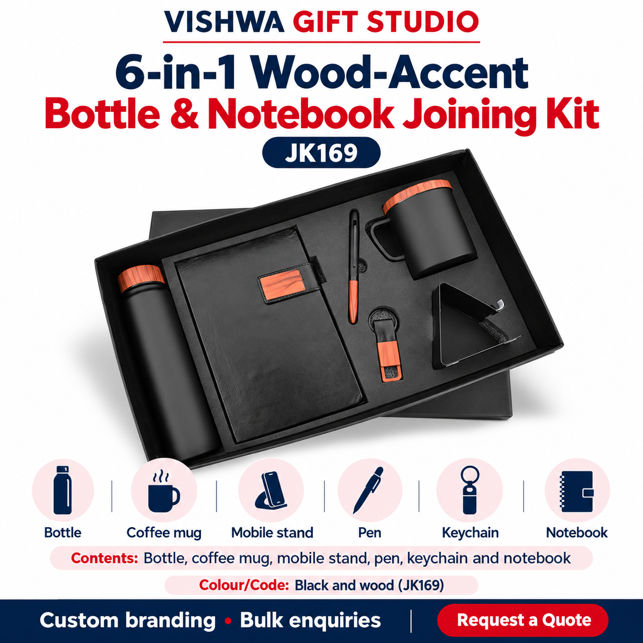 6-in-1 Wood-Accent Bottle & Notebook Joining Kit - JK169 - Image 2
