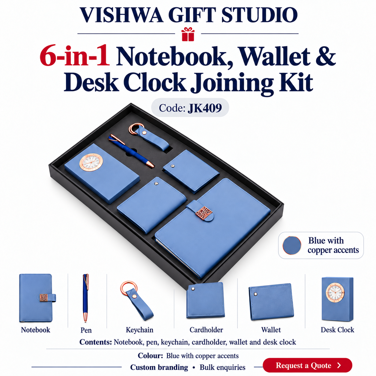 6-in-1 Notebook, Wallet & Desk Clock Joining Kit - JK409 - Image 2