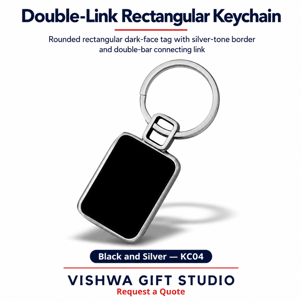 Double-Link Rectangular Keychain - KC04 - Image 2