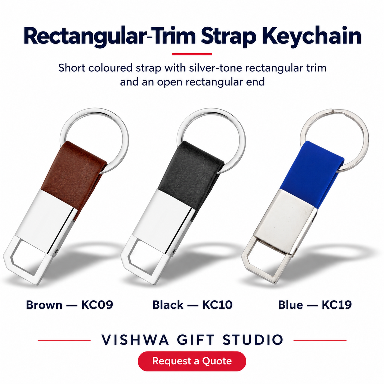 Rectangular-Trim Strap Keychain - KC09 / KC10 / KC19 - Image 2