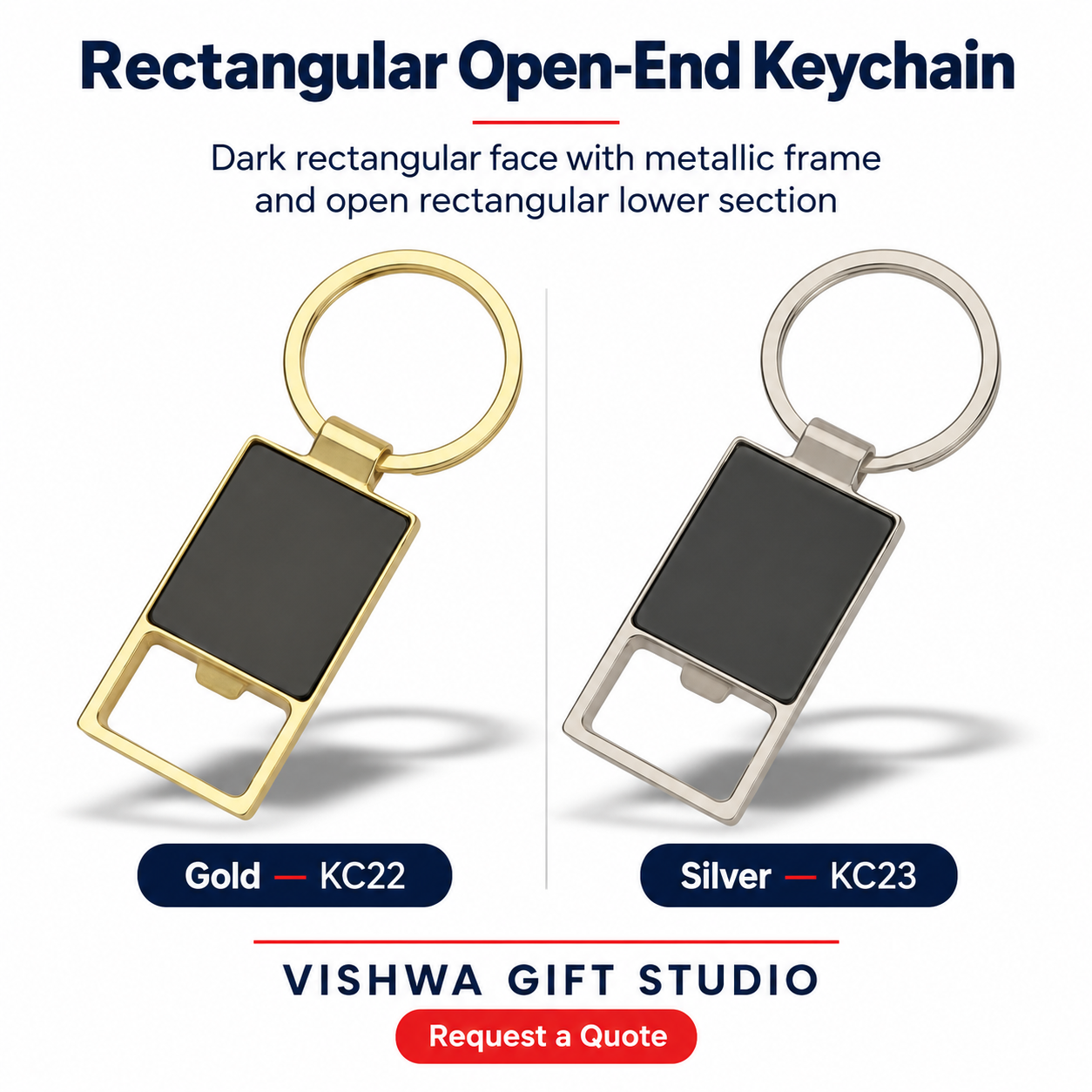 Rectangular Open-End Keychain - KC22 / KC23 - Image 2