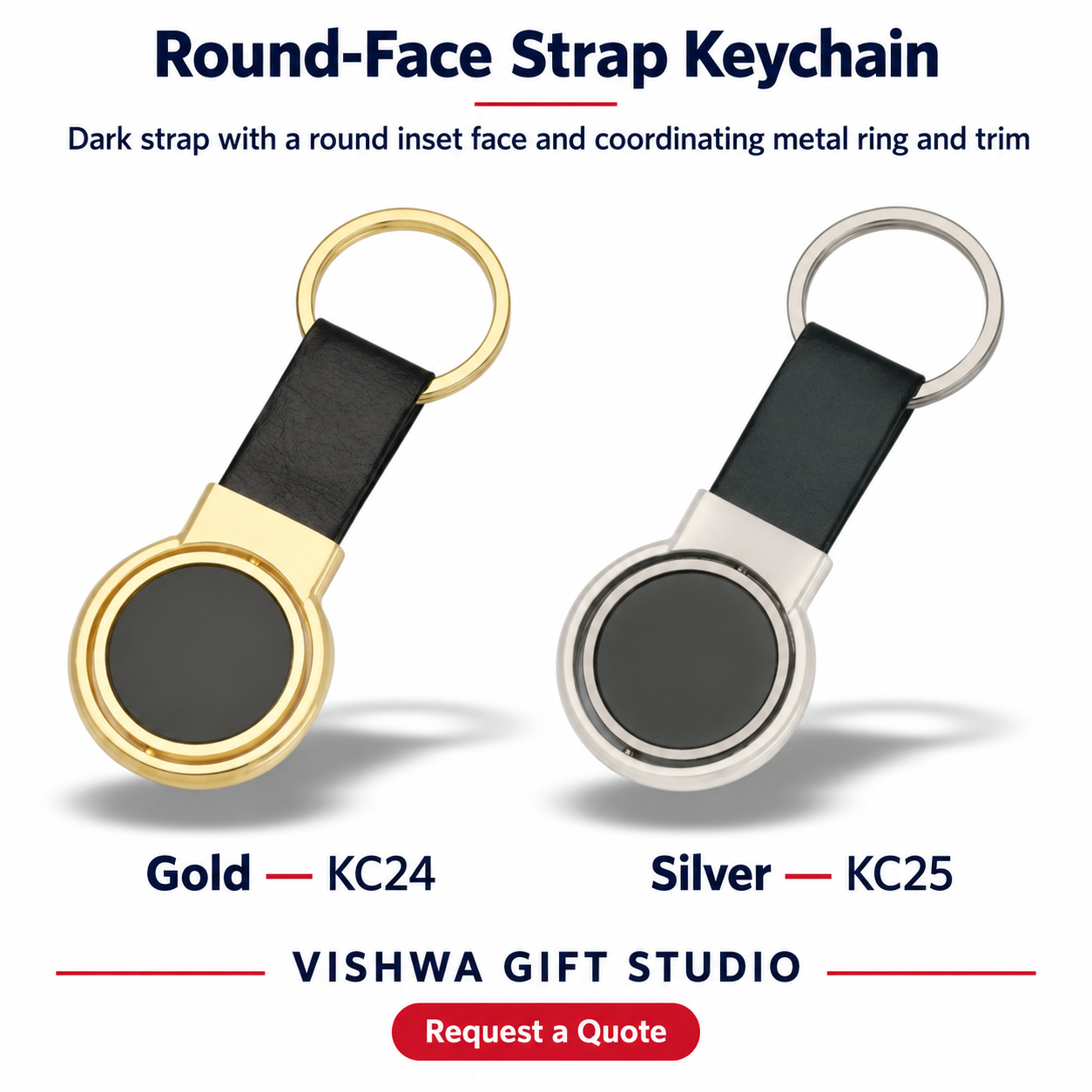 Round-Face Strap Keychain - KC24 / KC25 - Image 2