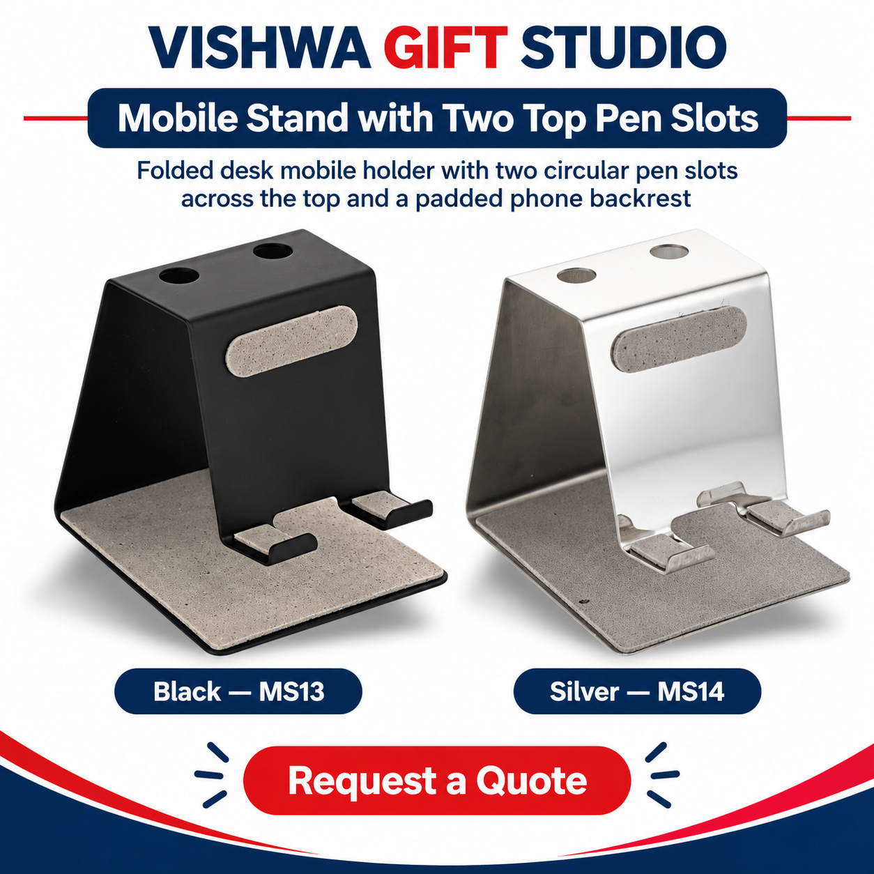Mobile Stand with Two Top Pen Slots - MS13 / MS14 - Image 2