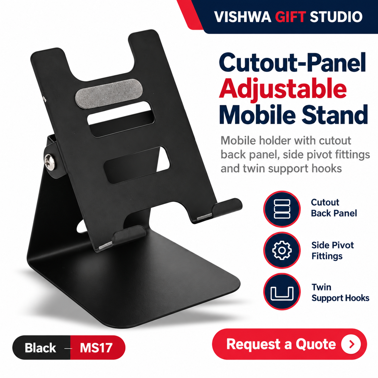 Cutout-Panel Adjustable Mobile Stand - MS17 - Image 2