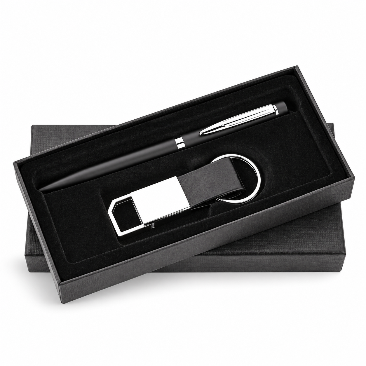 2-in-1 Rectangular-Plate Pen & Keychain Gift Set - CS111 / CS112 — CS111