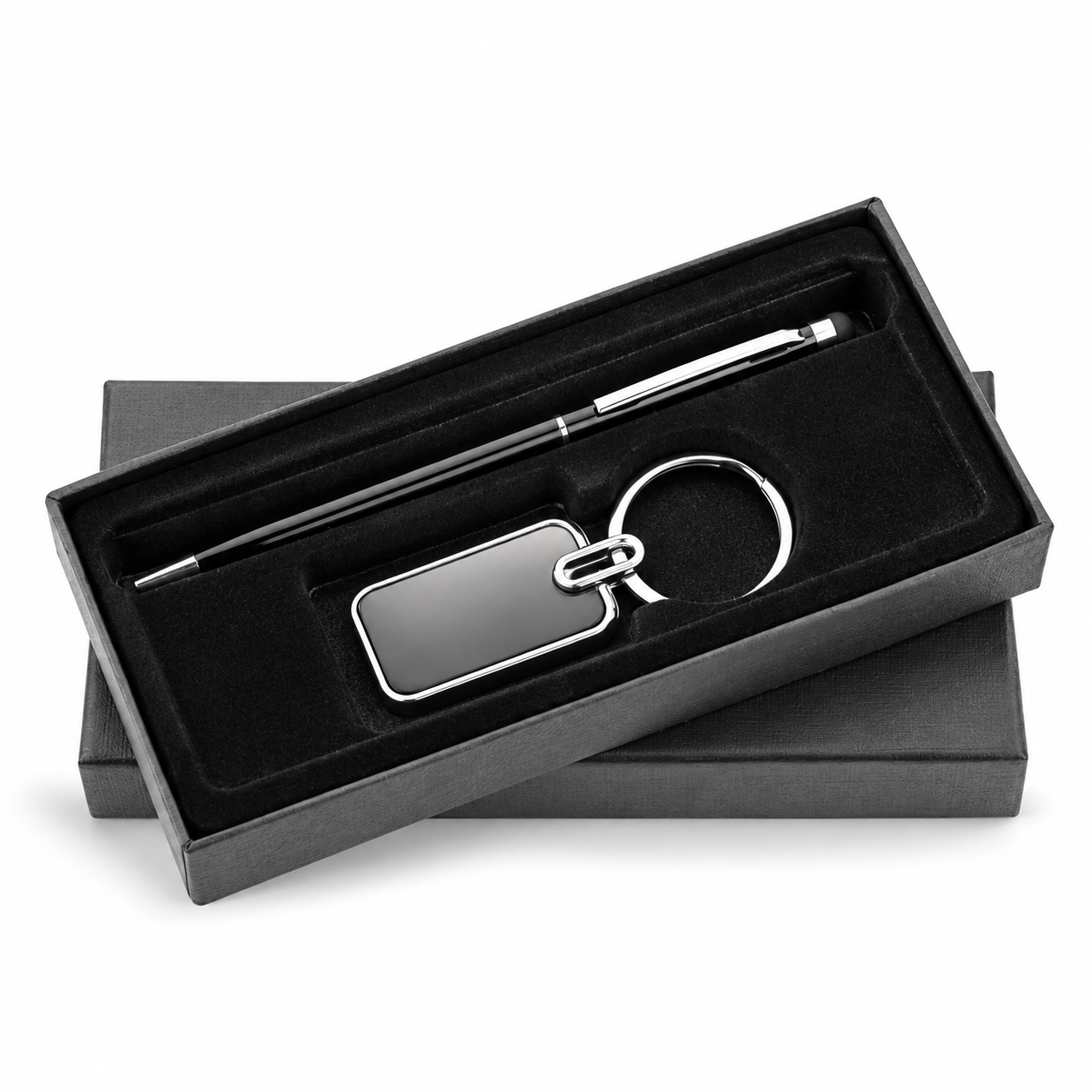 2-in-1 Rounded-Rectangle Keychain & Pen Gift Set - CS241 — CS241