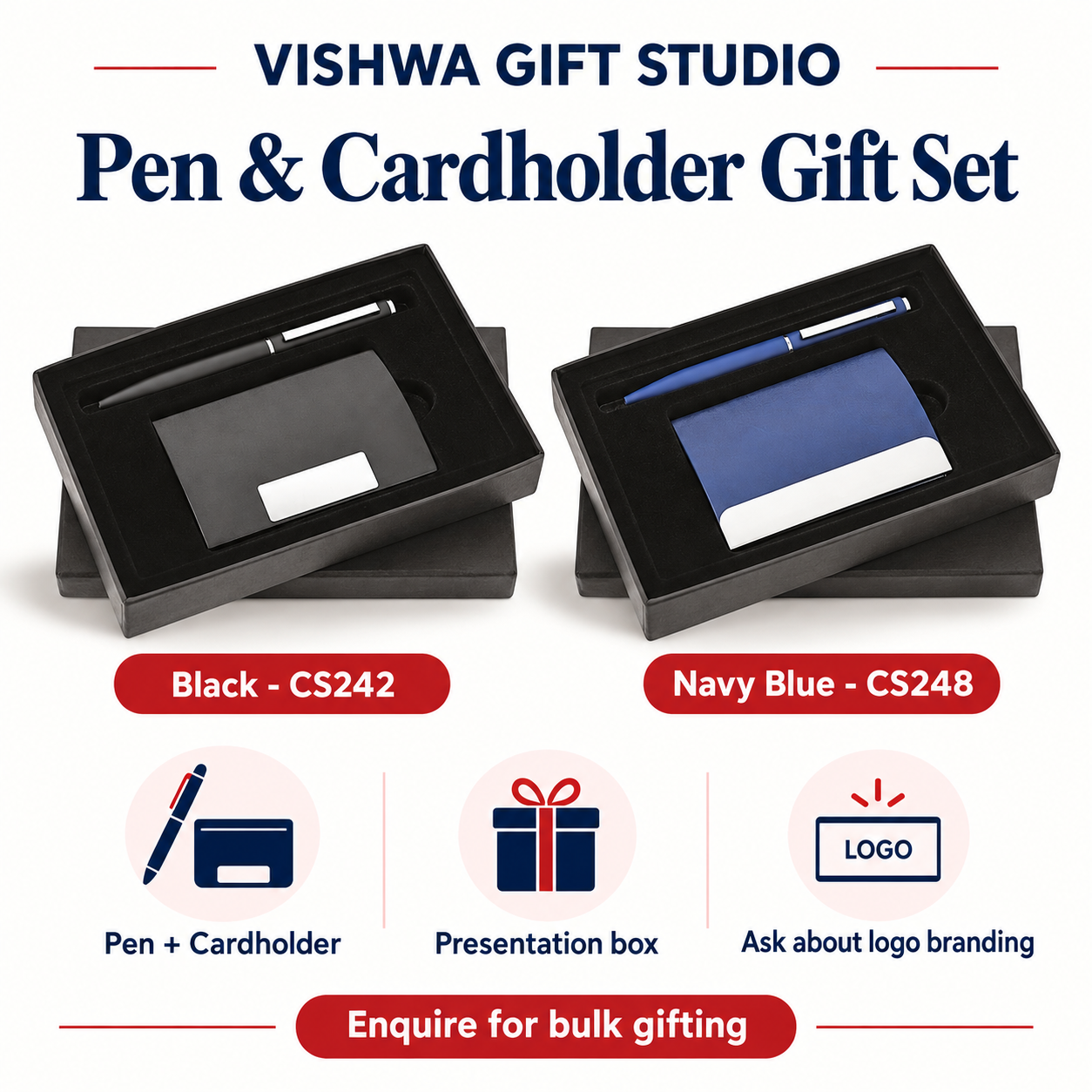 2-in-1 Pen & Cardholder Gift Set - CS242 / CS248 - Image 2