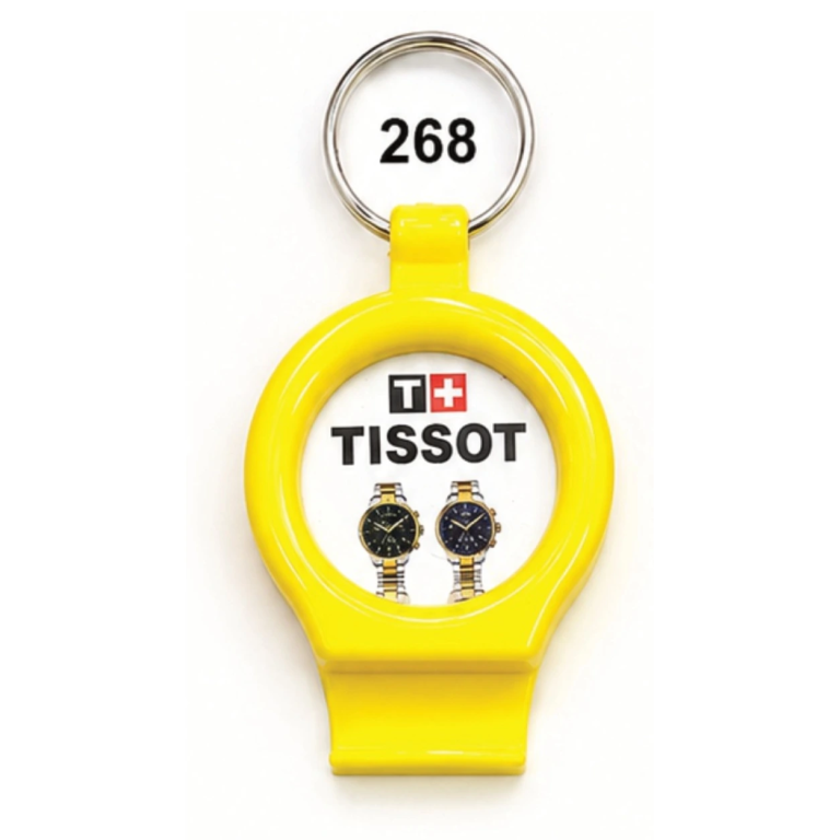 268 Yellow Round Plastic Mobile Stand Keychain